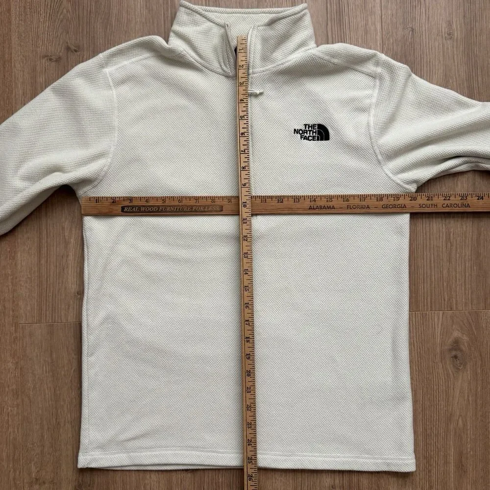The North Face 100 Glaciers Pullover Sweatshirt Mens M Cream Long Sleeve 1/4 Zip